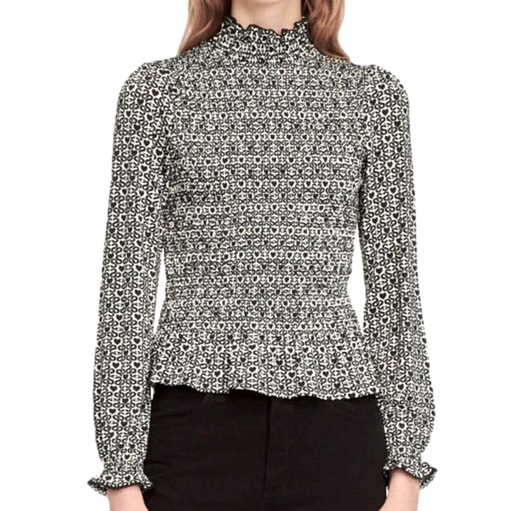 $175 Sandro Louisiane smocked top XL
